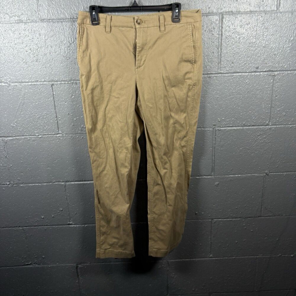 J Crew Chino Beige Pants Women 8 High Rise Girlfriend Preppy Coastal Classic
